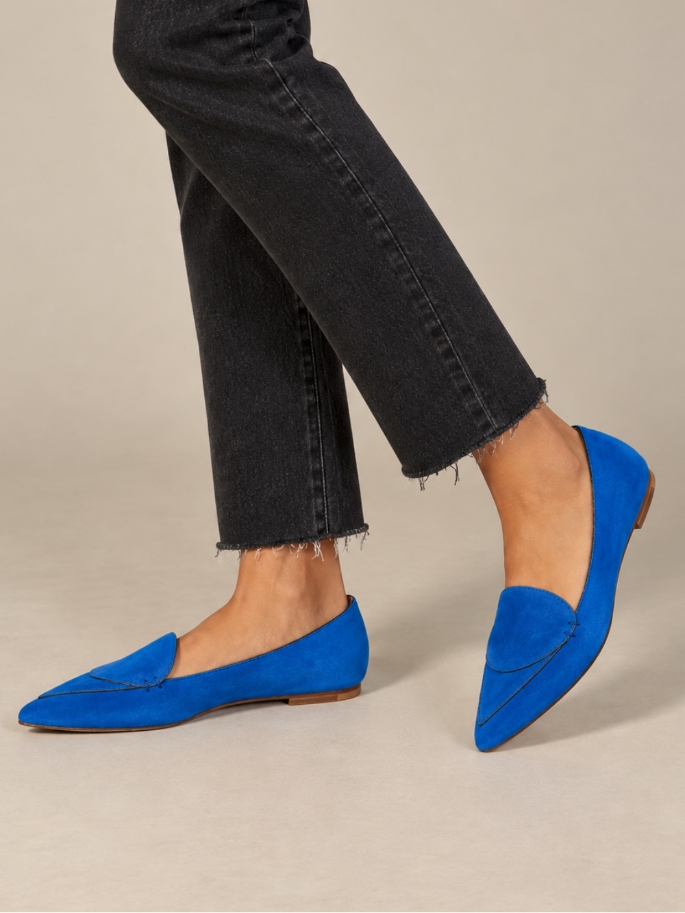 M.Gemi The Stellato Anello Royal Blue Suede Pointed Toe Flats